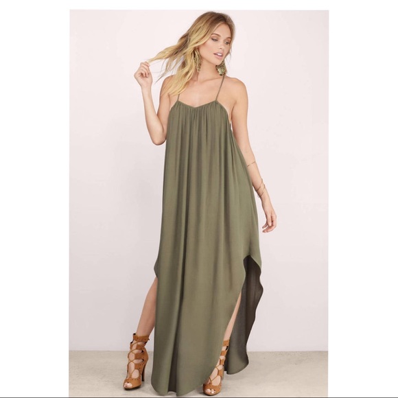 Tobi Dresses & Skirts - TOBI | Alessia Gauze maxi dress | olive | size S